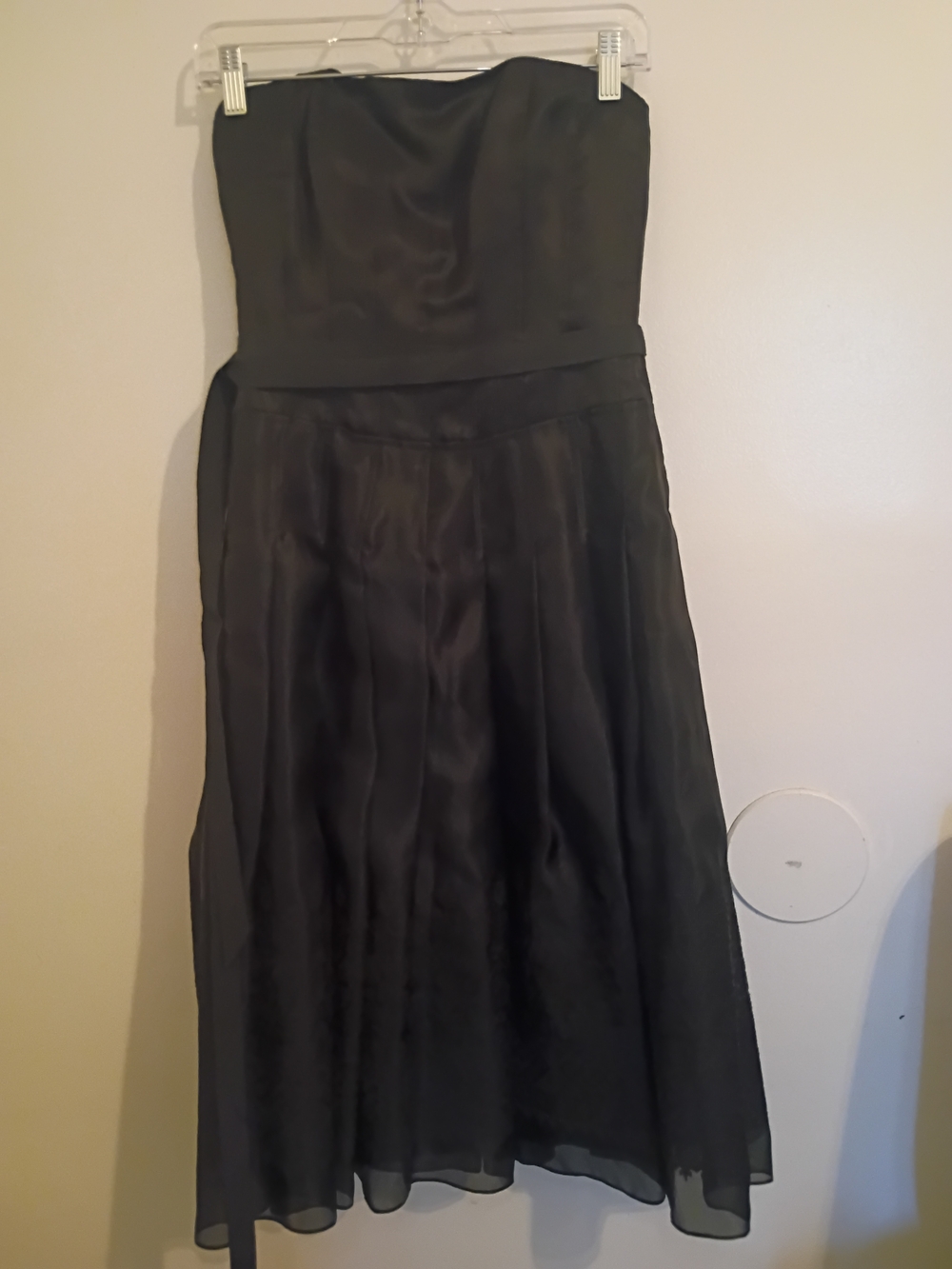 Kay‎ Unger Women's Strapless Black A-Line Evening Dress 100% Silk Sz 4